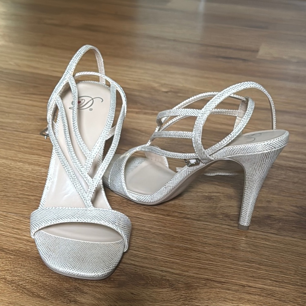 Delicious Creamy Gold Strappy Heels for Special Occasions 10